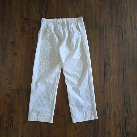 Women's Limelight Off White Cotton Pants Casual Straight Trousers Size Medium - Picture 2 of 5